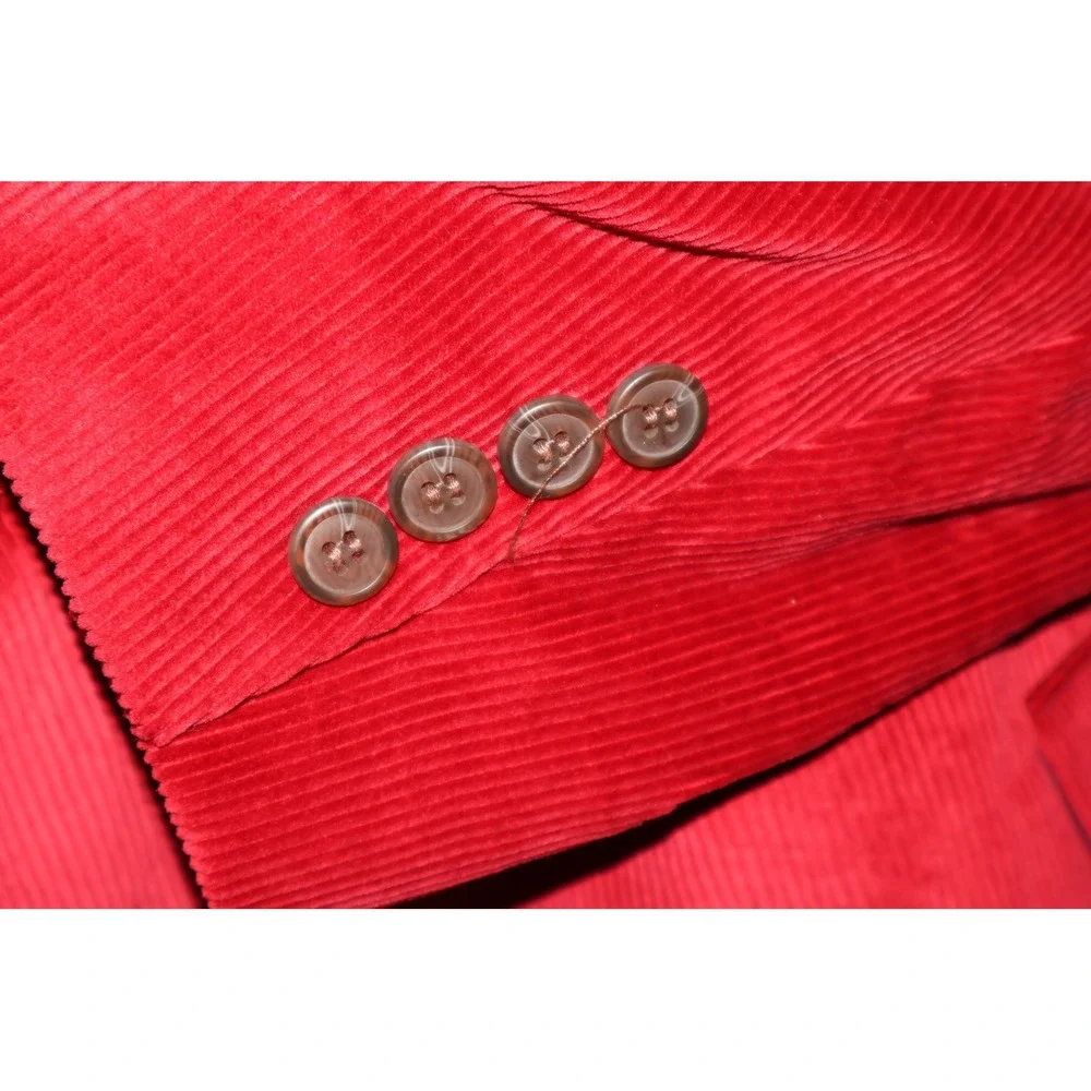 Saddlebred Sport Coat Men 56 Reg Red Corduroy 2Btn Single Vent Jacket Blazer